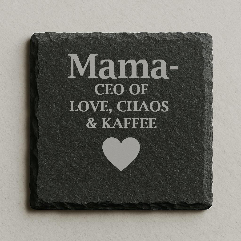 Personalisierbarer Schieferuntersetzer: CEO des Herzens" – Schieferuntersetzer zum Muttertag